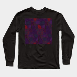 Aesthetic Dark Leaves Pattern Long Sleeve T-Shirt